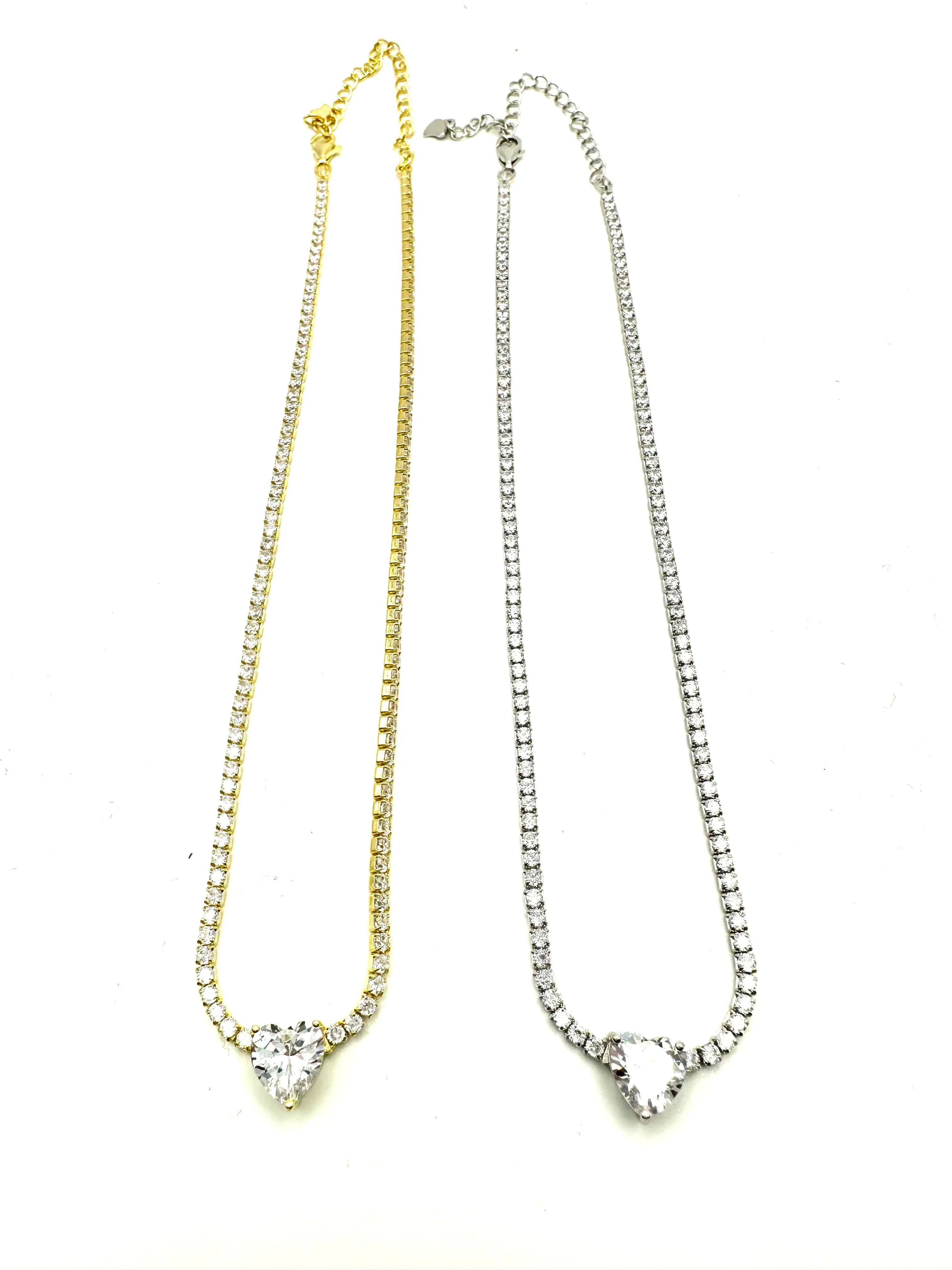 Sterling CZ Heart Choker
