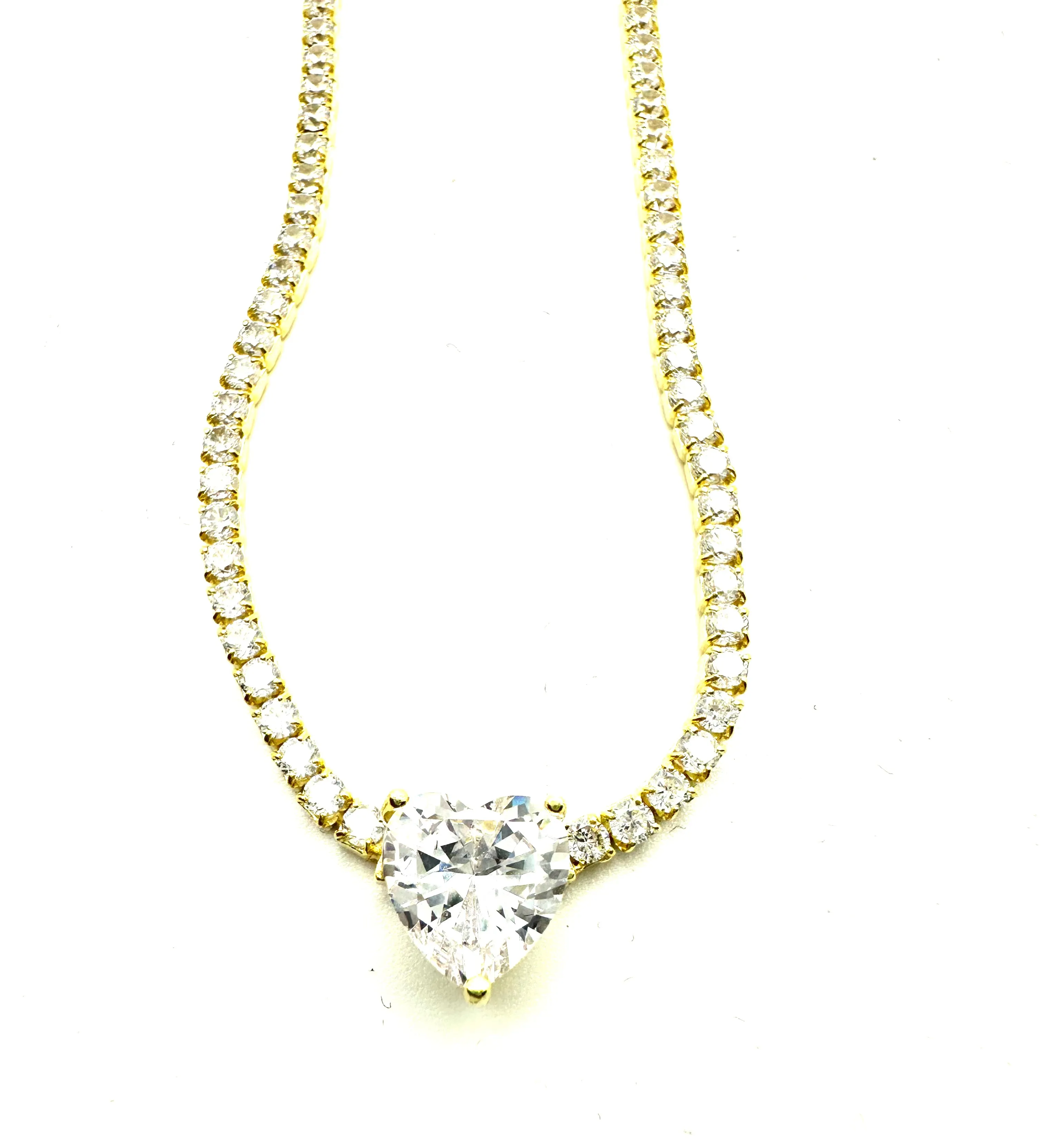 Sterling CZ Heart Choker
