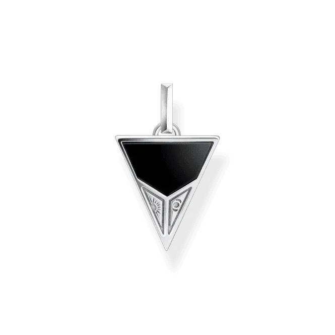 Sterling Silver Black Onyx and Tiger's Eye Pyramid Pendant PE952-507-7