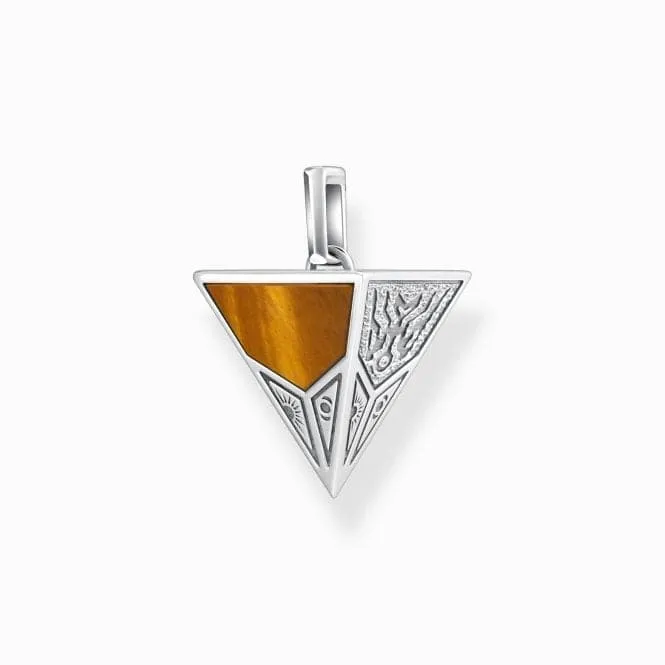 Sterling Silver Black Onyx and Tiger's Eye Pyramid Pendant PE952-507-7