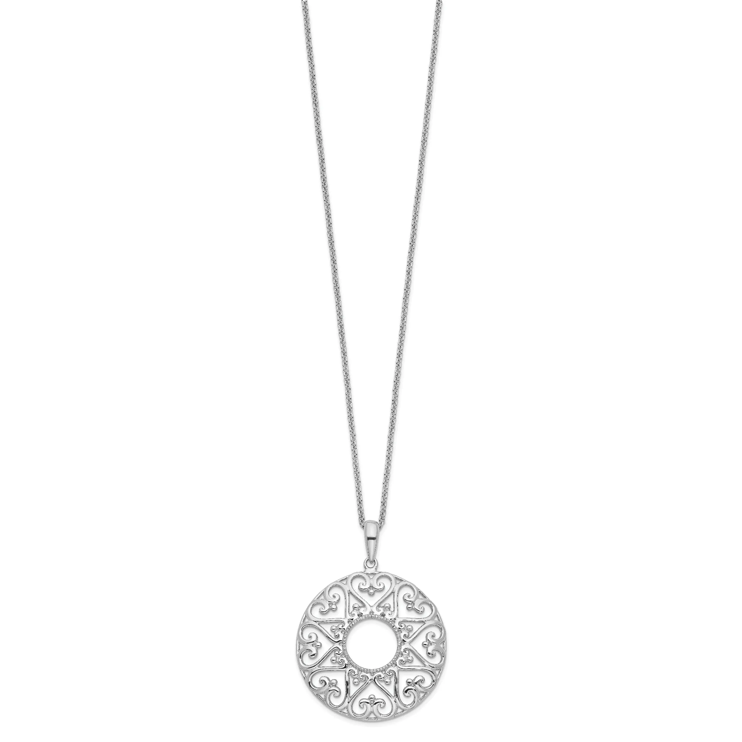 Sterling Silver Family Heart Strgs Necklace