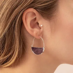 Stone Prism Hoop Earring