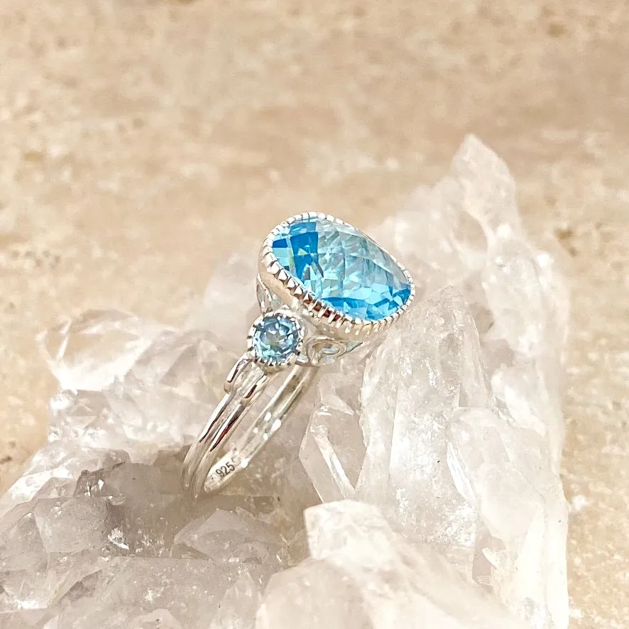 Topaz Cushion Ring - Celeste
