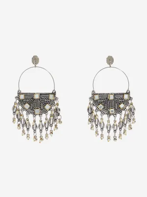 Westside Accessories Gold & Silver Oxidised Chandbali Earrings