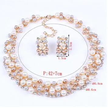 ZOSHI Fashion Pearl Jewelry Sets For Women African Beads Jewelry Set Gold Plated Wedding Crystal Bridal Dubai Necklace Jewelery