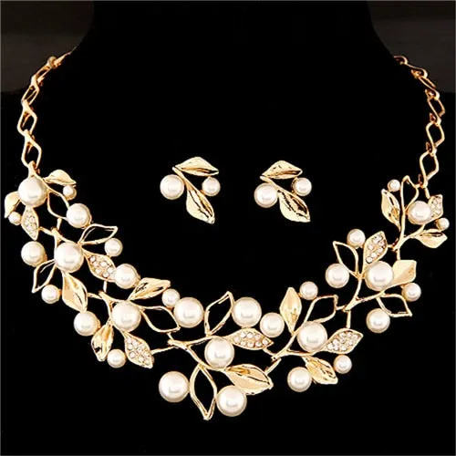 ZOSHI Fashion Pearl Jewelry Sets For Women African Beads Jewelry Set Gold Plated Wedding Crystal Bridal Dubai Necklace Jewelery