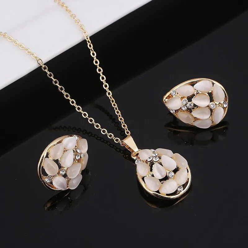ZOSHI Fashion Pearl Jewelry Sets For Women African Beads Jewelry Set Gold Plated Wedding Crystal Bridal Dubai Necklace Jewelery